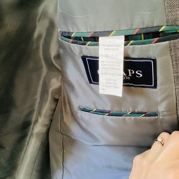 Chaps Men's Sport Coat Gray 100% Wool Size 48 Long Blazer Jacket Office Career - Picture 12 of 15